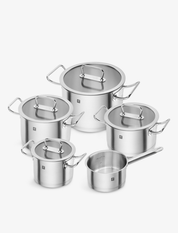 Pro stainless-steel cookware set of five