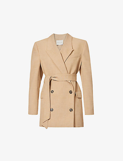 CAMILLA AND MARC: Fernando double-breasted relaxed-fit stretch-woven blazer