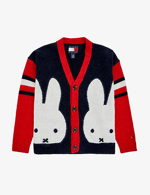 TOMMY HILFIGER: Miffy-pattern knitted cardigan 6-16 years