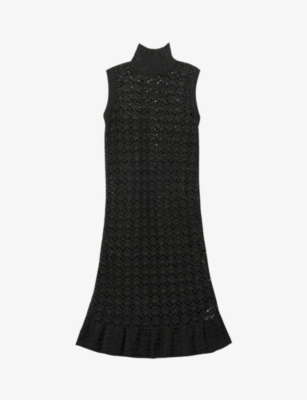 ganni metallic ribbed-knit midi dress GANNI Metallic Ribbed-Knit Midi Dress