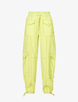 Ganni Light Slub Pocket Pants In Sulphur Spring In Sulphur Spring