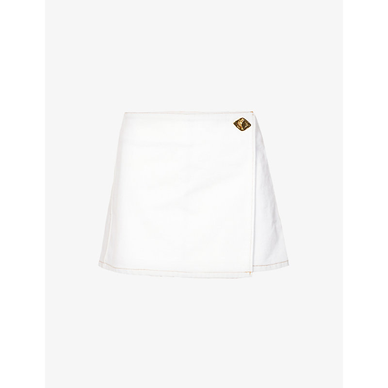 Ganni Denim Mini Skirt In White