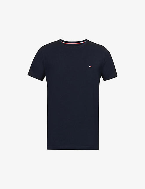 TOMMY HILFIGER: Brand-embroidered regular-fit stretch-cotton jersey T-shirt