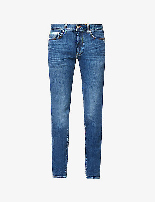TOMMY HILFIGER: Bleeker faded-wash slim-fit stretch-denim jeans