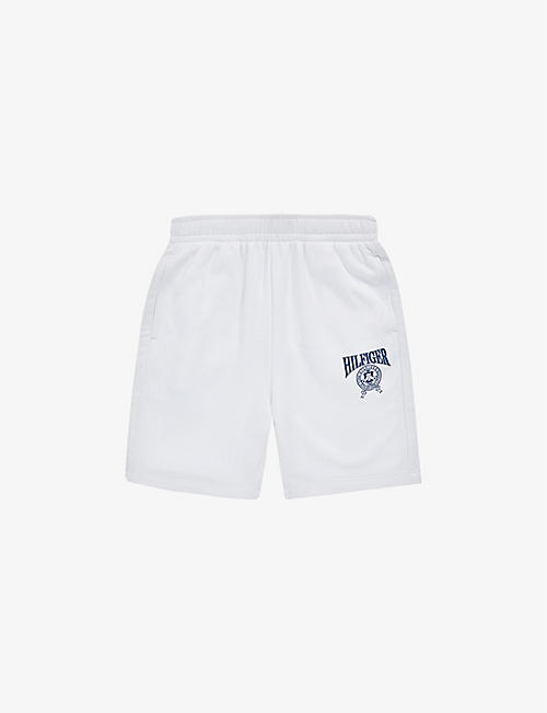 TOMMY HILFIGER: Varsity graphic-print cotton-blend shorts 4-16 years