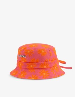 Jacquemus Bob Gadjo Floral-print Cotton Bucket Hat In Pink