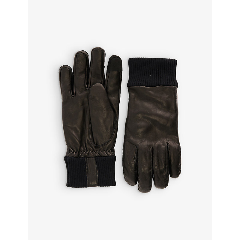 Hestra Mens Black Fredrick Leather Gloves
