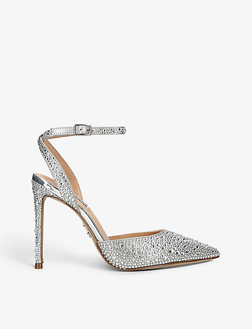 STEVE MADDEN: Revert crystal-embellished satin heeled sandals