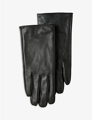 TED BAKER: Arleo magnolia stud-embellished leather gloves