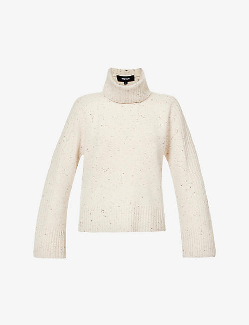 ME AND EM: Detachable collar wool and cashmere-blend jumper