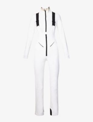 Goldbergh Womens White Phoebe Flared High-rise Shell Ski Salopettes