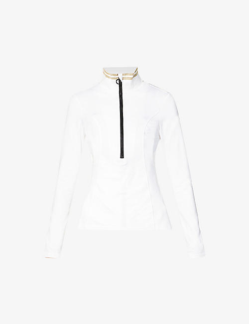 GOLDBERGH: Diane half-zip recycled-polyester-blend top