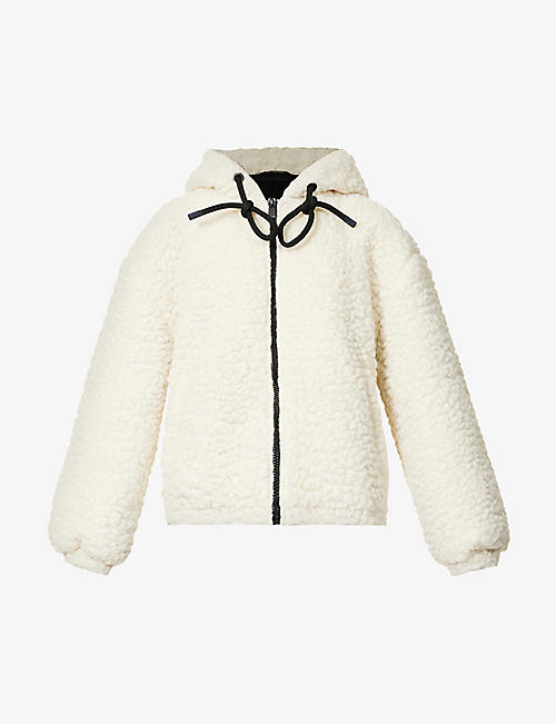 GOLDBERGH: Malik brand-embroidered faux-fur jacket