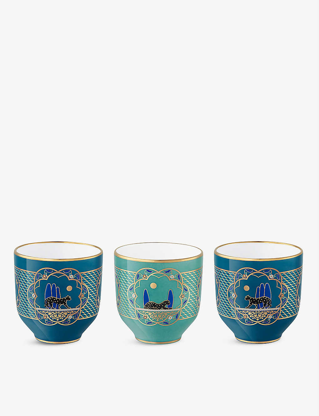 Cartier Multiple Panthère De Porcelain Cups Set Of Three