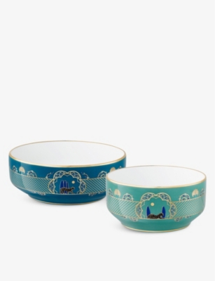 Shop Cartier Panthère De  Porcelain Bowls Set Of Two In Multiple