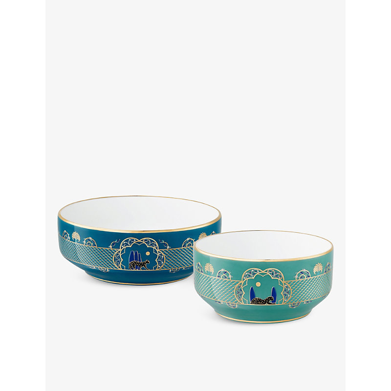Shop Cartier Panthère De  Porcelain Bowls Set Of Two In Multiple