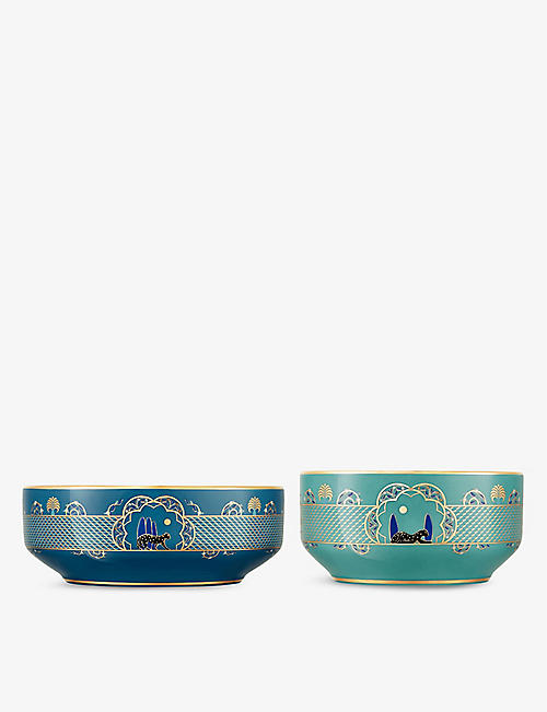 CARTIER: Panthère de Cartier porcelain bowls set of two