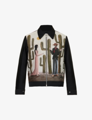 ENDLESS JOY: Bang Bang graphic-print regular-fit wool and cotton-blend jacket
