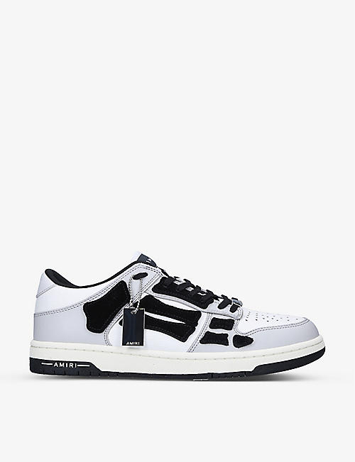 AMIRI: Skel panelled suede and leather low-top trainers