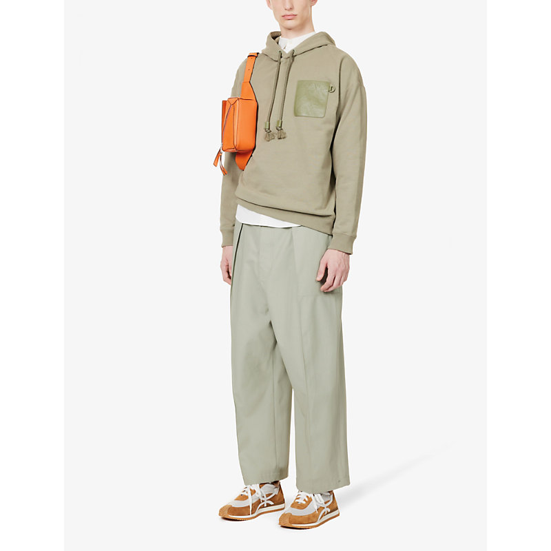 Shop Loewe Flow Runner Monogram Leather And Shell Trainers In Tan Comb