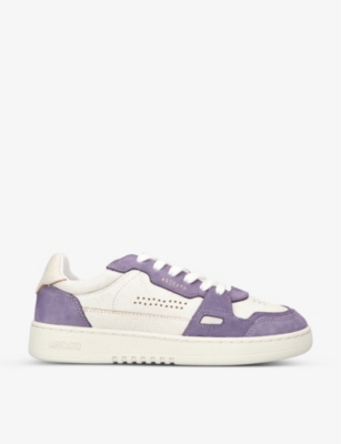 AXEL ARIGATO AXEL ARIGATO WOMEN'S PURPLE DICE LO LOGO-EMBOSSED LEATHER AND SUEDE LOW-TOP TRAINERS,61365231
