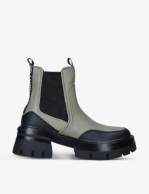 KG KURT GEIGER: Tatum chunky-soled faux-leather Chelsea boots