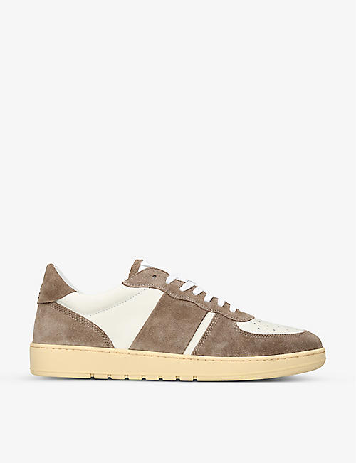 COLLEGIUM: Pillar Destroyer leather and suede low-top trainers