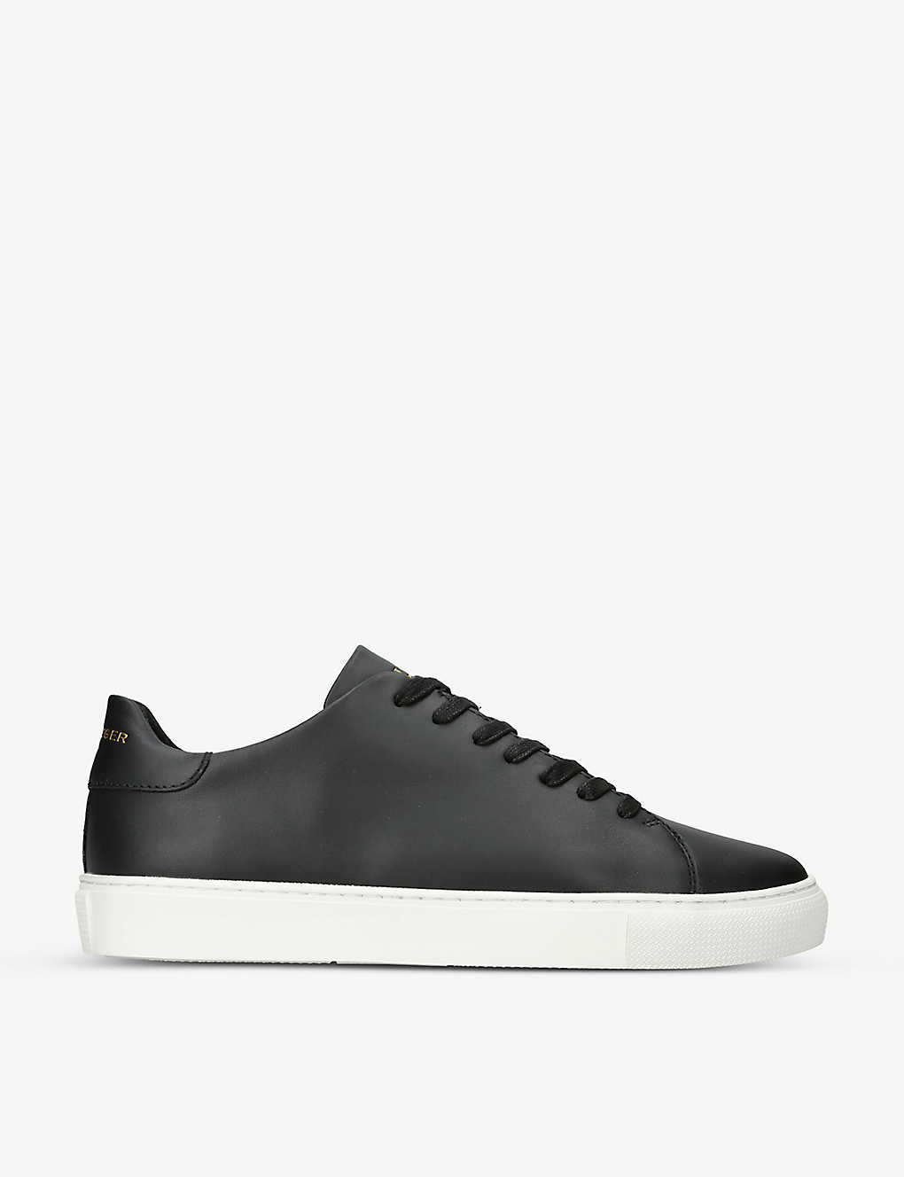 Shop Kurt Geiger Lennon Logo-embossed Leather Low-top Trainers In Black