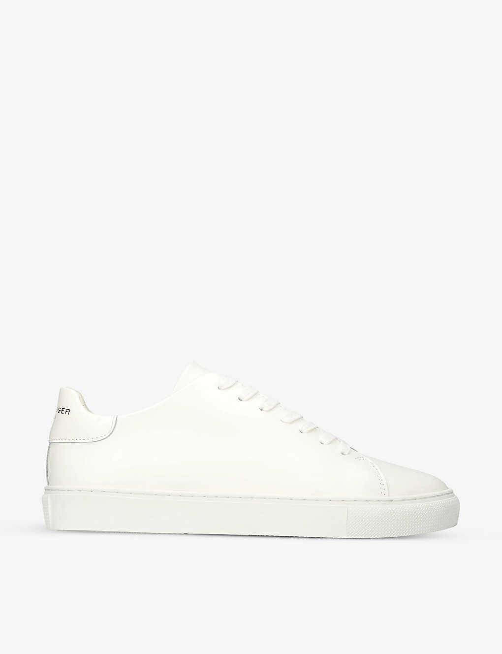 Shop Kurt Geiger London Mens White Lennon Logo-embossed Leather Low-top Trainers
