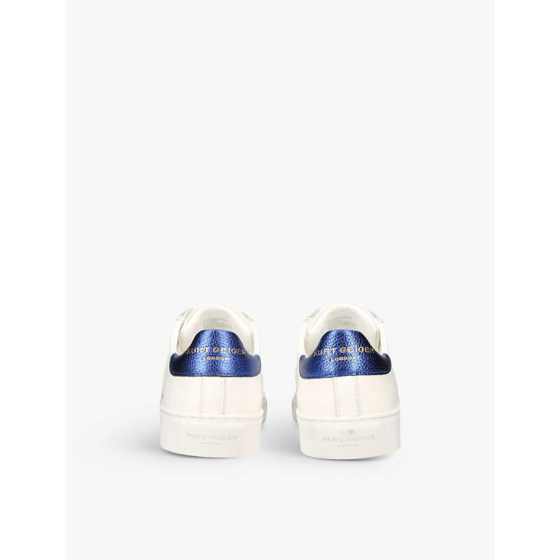 Shop Kurt Geiger Lennon Rainbow-motif Low-top Leather Trainers In White