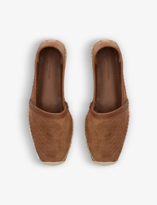 Kurt Geiger London Mens Tan Isaac Rope-effect Slip-on Leather Espadrilles In Tan