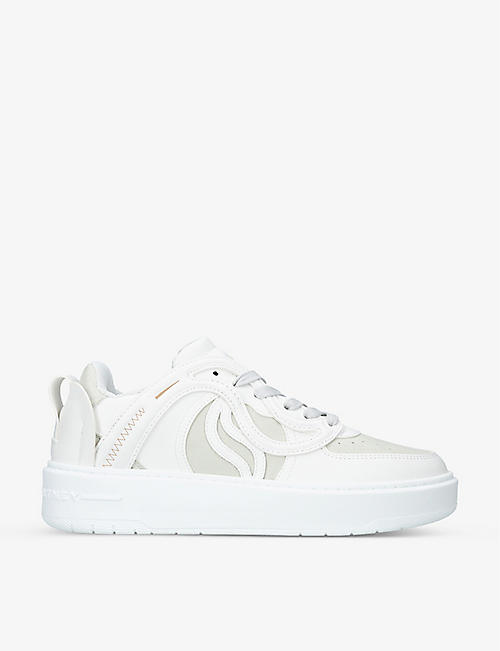 STELLA MCCARTNEY: S-Wave 1 logo-embossed canvas low-top trainers