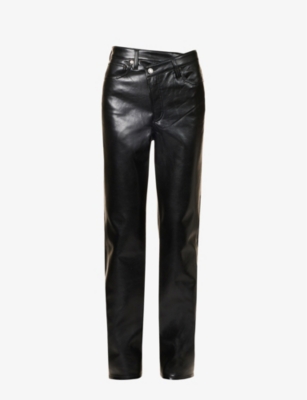 Agolde Crisscross Straight Pants In Black