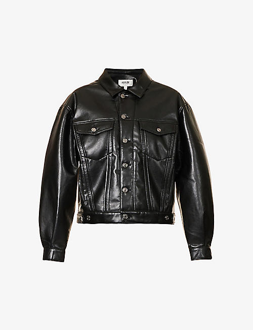 AGOLDE: Charli recycled leather-blend jacket