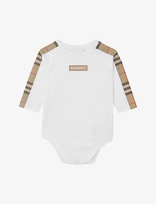 BURBERRY: Rumi cotton-jersey body suit 1-12 months
