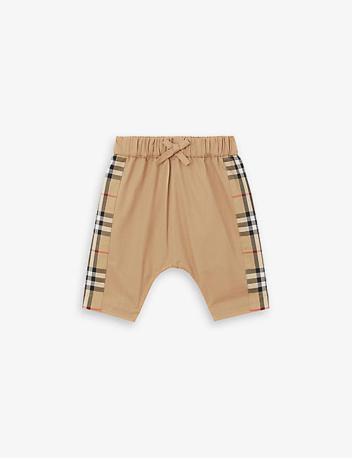 BURBERRY: Ronny check-print cotton trousers 3-18 months