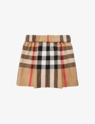 BURBERRY BURBERRY ARCHIVE BEIGE IP CHK ANJELICA CHECK-PRINT COTTON SKIRT 6-24 MONTHS,61381118