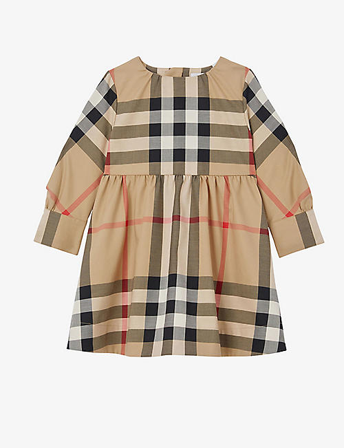 BURBERRY: Adriana check-print stretch-cotton dress 6 months - 2 years