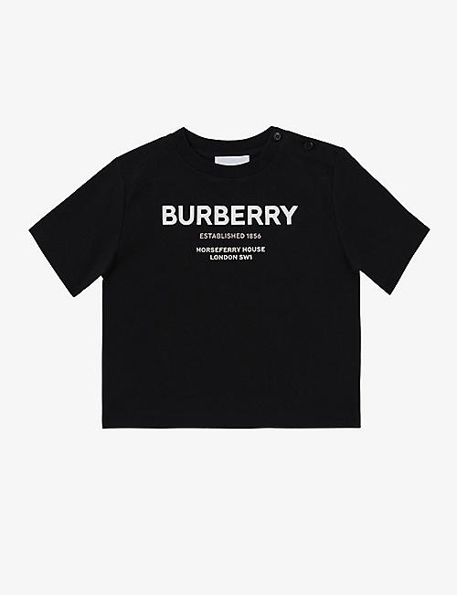 BURBERRY：Cedar 平纹针织棉 T 恤 6 个月 -2 岁