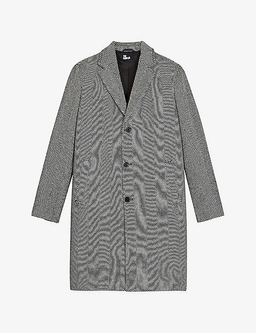 THE KOOPLES: Herringbone-design single-breasted wool coat