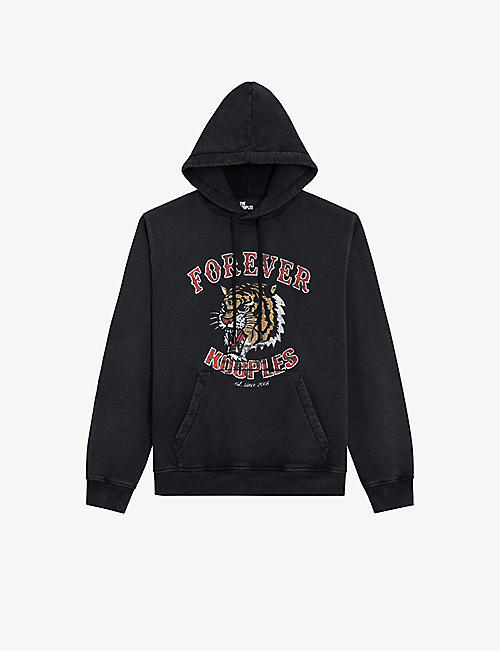 THE KOOPLES: Faded-effect graphic logo-print cotton-jersey hoody