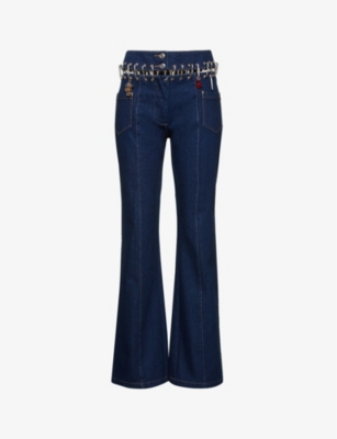 CHOPOVA LOWENA: Otto Carabiner wide-leg high-rise organic-denim jeans