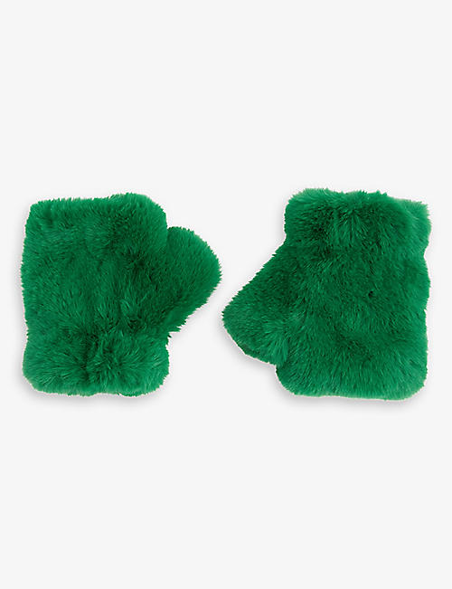 JAKKE: Tolly fingerless faux-fur gloves