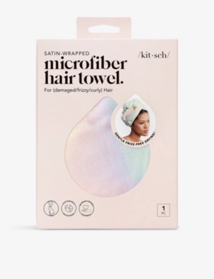 Shop Kitsch Satin-wrapped Microfibre Hair Towel In Aura