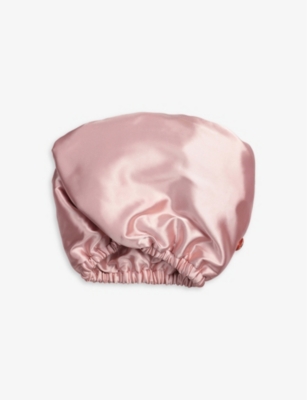 Shop Kitsch Satin-wrapped Microfibre Hair Towel In Blush