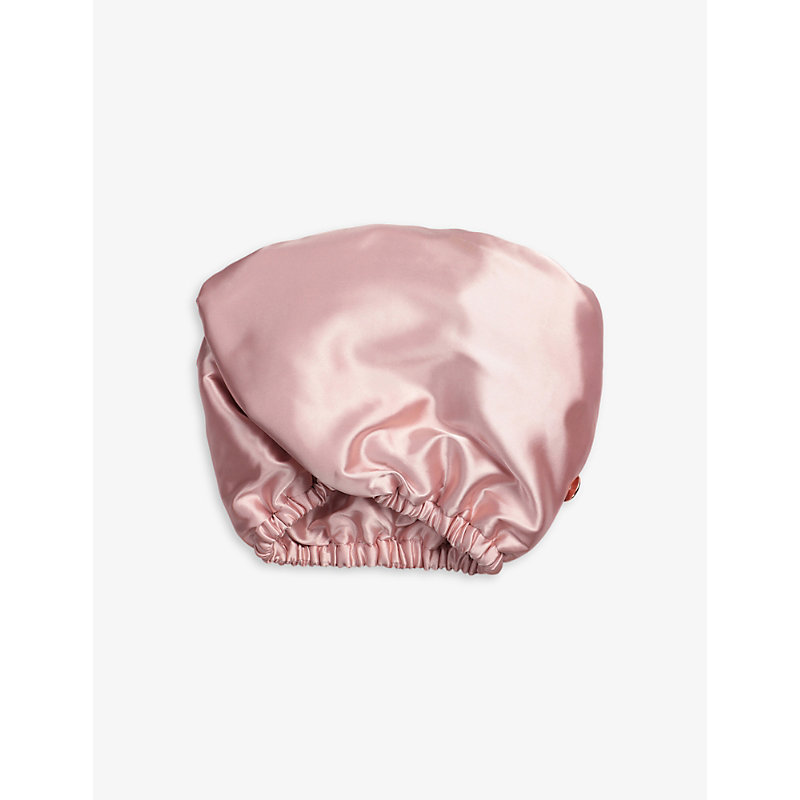 Shop Kitsch Satin-wrapped Microfibre Hair Towel In Blush