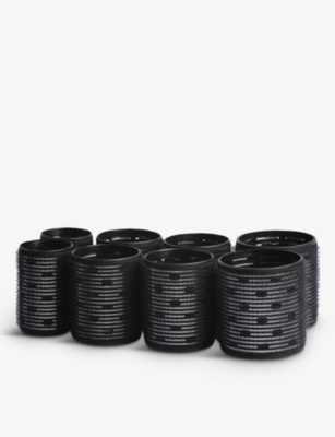 Kitsch Black Ceramic Thermal Hair Rollers Set Of Eight In Black