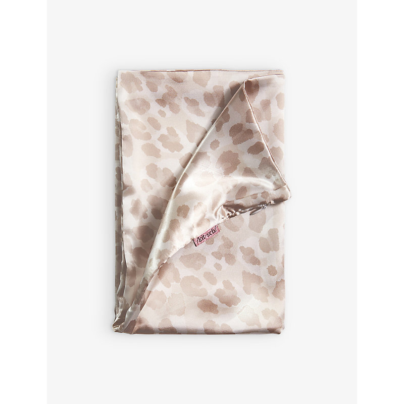 Shop Kitsch Leopard-print Satin Pillowcase 66cm X 48cm