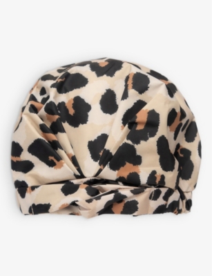 Kitsch Leopard Luxe Recycled-polyester Shower Cap