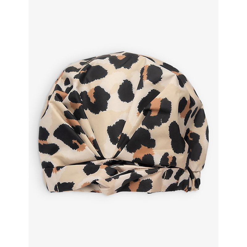 Kitsch Leopard Luxe Recycled-polyester Shower Cap